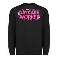 Black Breast Cancer Daycare Worker Heavyweight Sweatshirt - texasbilliewilder