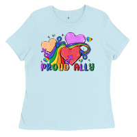 Baby Blue proud ally Ladies Tee - MaliasSmallBusiness