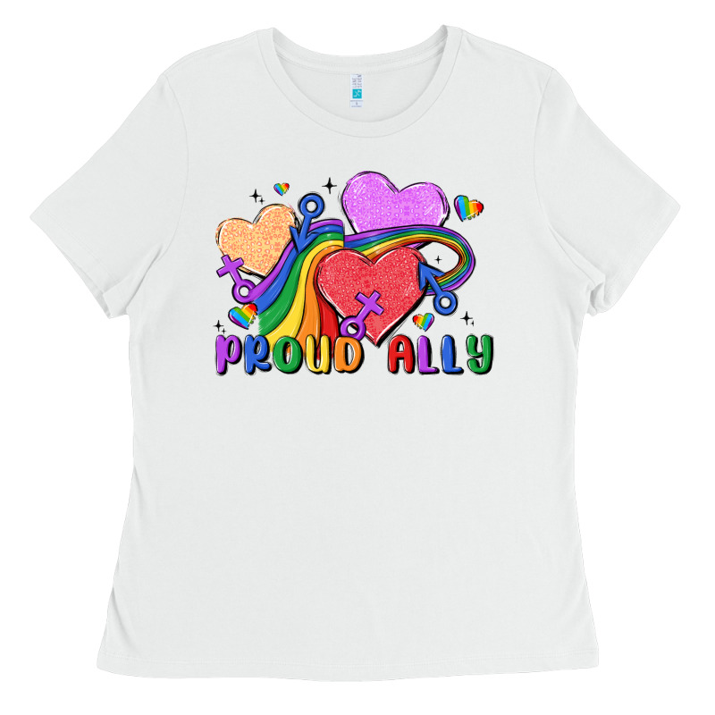Proud Ally Ladies Tee by MaliasSmallBusiness | Teevron