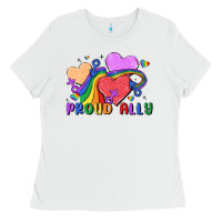 White proud ally Ladies Tee - MaliasSmallBusiness