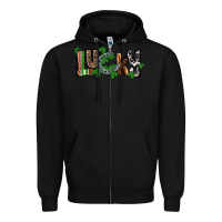 Black Lucky horseshoe St. Patrick's Day Zipper Hoodie - CowGirlArtShop