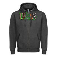Charcoal Heather Lucky horseshoe St. Patrick's Day Zipper Hoodie - CowGirlArtShop