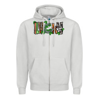 Dove Grey Lucky horseshoe St. Patrick's Day Zipper Hoodie - CowGirlArtShop