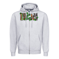 Heather Grey Lucky horseshoe St. Patrick's Day Zipper Hoodie - CowGirlArtShop