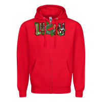 Red Lucky horseshoe St. Patrick's Day Zipper Hoodie - CowGirlArtShop