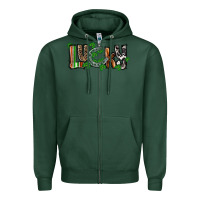 Sports Green Lucky horseshoe St. Patrick's Day Zipper Hoodie - CowGirlArtShop