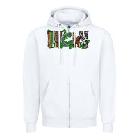 White Lucky horseshoe St. Patrick's Day Zipper Hoodie - CowGirlArtShop