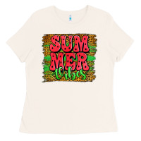 Bone summer vibes watermelon leopard background Ladies Tee - Jasminsmagicworld
