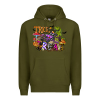 Army Green trick rawr treat Premium Hoodie - FaDigitalArtStudio