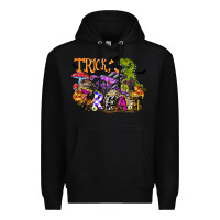 Black trick rawr treat Premium Hoodie - FaDigitalArtStudio