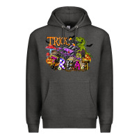 Charcoal Heather trick rawr treat Premium Hoodie - FaDigitalArtStudio