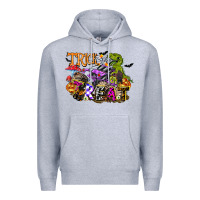Heather Grey trick rawr treat Premium Hoodie - FaDigitalArtStudio