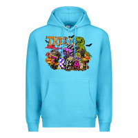 Ocean Blue trick rawr treat Premium Hoodie - FaDigitalArtStudio