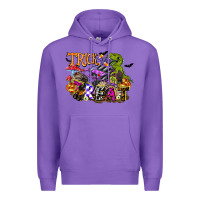 Purple trick rawr treat Premium Hoodie - FaDigitalArtStudio