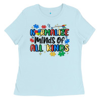 Baby Blue normalize minds of all kinds Ladies Tee - MaliasSmallBusiness