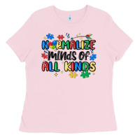 Bubblegum Pink normalize minds of all kinds Ladies Tee - MaliasSmallBusiness