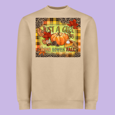 Just A Girl Who Loves Fall Heavyweight Sweatshirt Designed By Nancycooperartshop