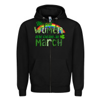 Black Blessed women are born in March Zipper Hoodie - CowGirlArtShop