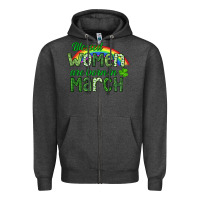 Charcoal Heather Blessed women are born in March Zipper Hoodie - CowGirlArtShop