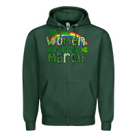 Sports Green Blessed women are born in March Zipper Hoodie - CowGirlArtShop