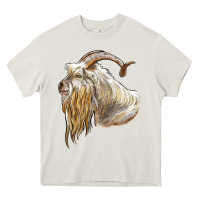 Cream kiko goat face Heavy Core Tee - LillyAllenDesigns