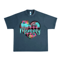 Midnight Navy mommy leopard turquoise heart Urban Heavy Tee - JahusDesignShop
