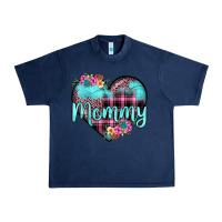 Navy mommy leopard turquoise heart Urban Heavy Tee - JahusDesignShop