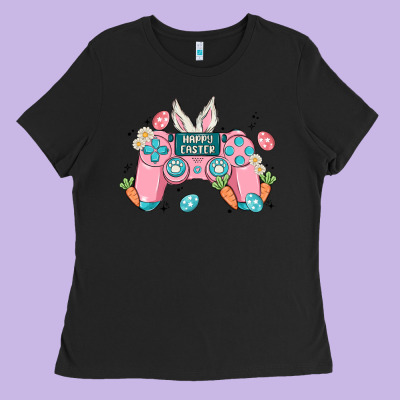Happy Easter Ladies Tee Designed By Maliassmallbusiness