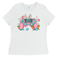 White happy easter Ladies Tee - MaliasSmallBusiness