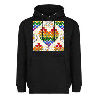 Black Pride lgbtq hearts and daisy seamless pattern Heavyweight Hoodie - BundleAndBundleShop