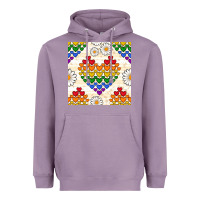 Lavender Pride lgbtq hearts and daisy seamless pattern Heavyweight Hoodie - BundleAndBundleShop