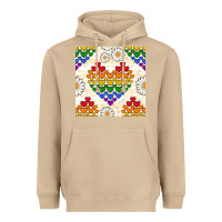 Mushroom Pride lgbtq hearts and daisy seamless pattern Heavyweight Hoodie - BundleAndBundleShop