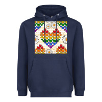 Navy Pride lgbtq hearts and daisy seamless pattern Heavyweight Hoodie - BundleAndBundleShop
