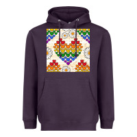 Plum Pride lgbtq hearts and daisy seamless pattern Heavyweight Hoodie - BundleAndBundleShop
