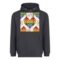 Smoke Pride lgbtq hearts and daisy seamless pattern Heavyweight Hoodie - BundleAndBundleShop