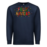 Navy Feliz Navidad Premium Sweatshirt - BundleAndBundleShop