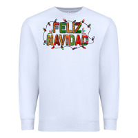 White Feliz Navidad Premium Sweatshirt - BundleAndBundleShop