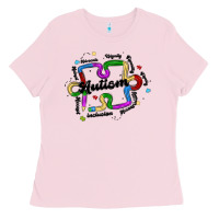Bubblegum Pink autism teacher pencil Ladies Tee - MaliasSmallBusiness