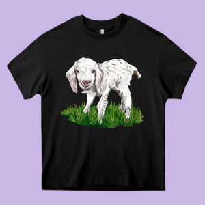 Baby Angora Goat Heavy Core Tee Designed By Lillyallendesigns