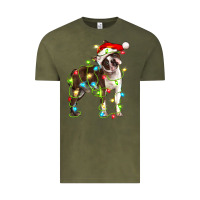 Vintage Olive christmas chocolate boston terrier Vintage Tee - LillyAllenDesigns