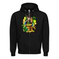 Black St. Patrick's Donkey with balloon Zipper Hoodie - HowdyJamesFarm