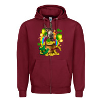 Burgundy St. Patrick's Donkey with balloon Zipper Hoodie - HowdyJamesFarm