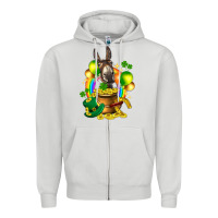 St. Patrick's Donkey With Balloon Zipper Hoodie | Teevron