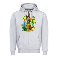 Heather Grey St. Patrick's Donkey with balloon Zipper Hoodie - HowdyJamesFarm