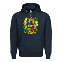 Navy St. Patrick's Donkey with balloon Zipper Hoodie - HowdyJamesFarm