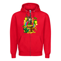 Red St. Patrick's Donkey with balloon Zipper Hoodie - HowdyJamesFarm