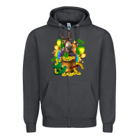 Smoke St. Patrick's Donkey with balloon Zipper Hoodie - HowdyJamesFarm