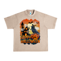 French Oak Happy Halloween With Crow Urban Heavy Tee - LillyAllenDesigns