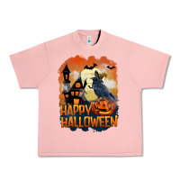 Salmon Happy Halloween With Crow Urban Heavy Tee - LillyAllenDesigns