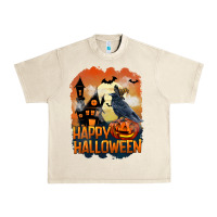 Sandshell Happy Halloween With Crow Urban Heavy Tee - LillyAllenDesigns
